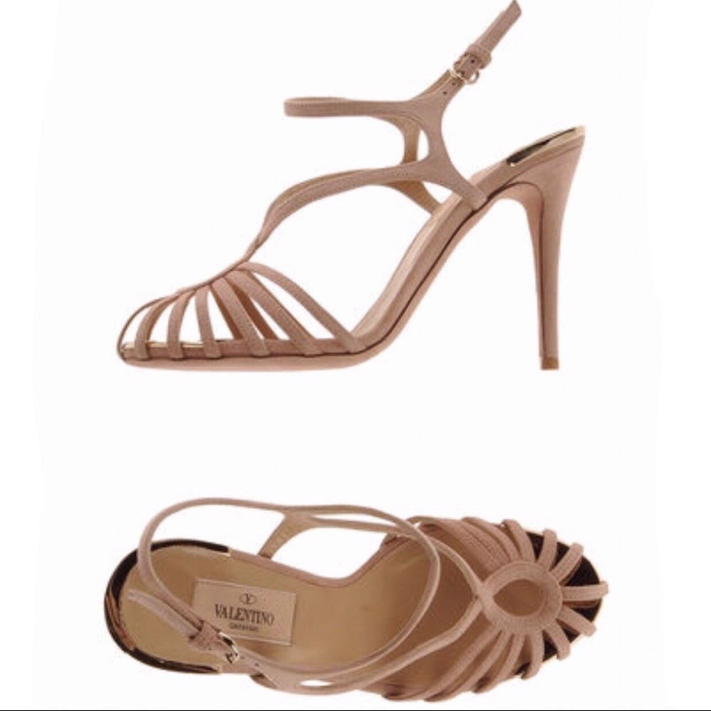 Valentino strappy beige suede stiletto sandal 38